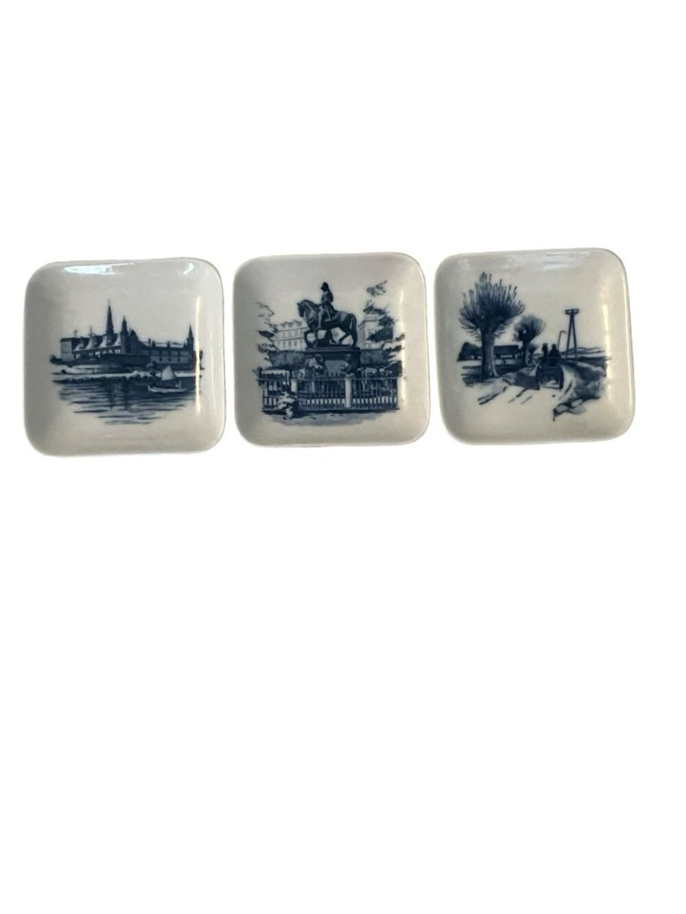 Royal Copenhagen Mini Plates Set of 3 Denmark Blue Porcelain Wall Plaques 2985 1